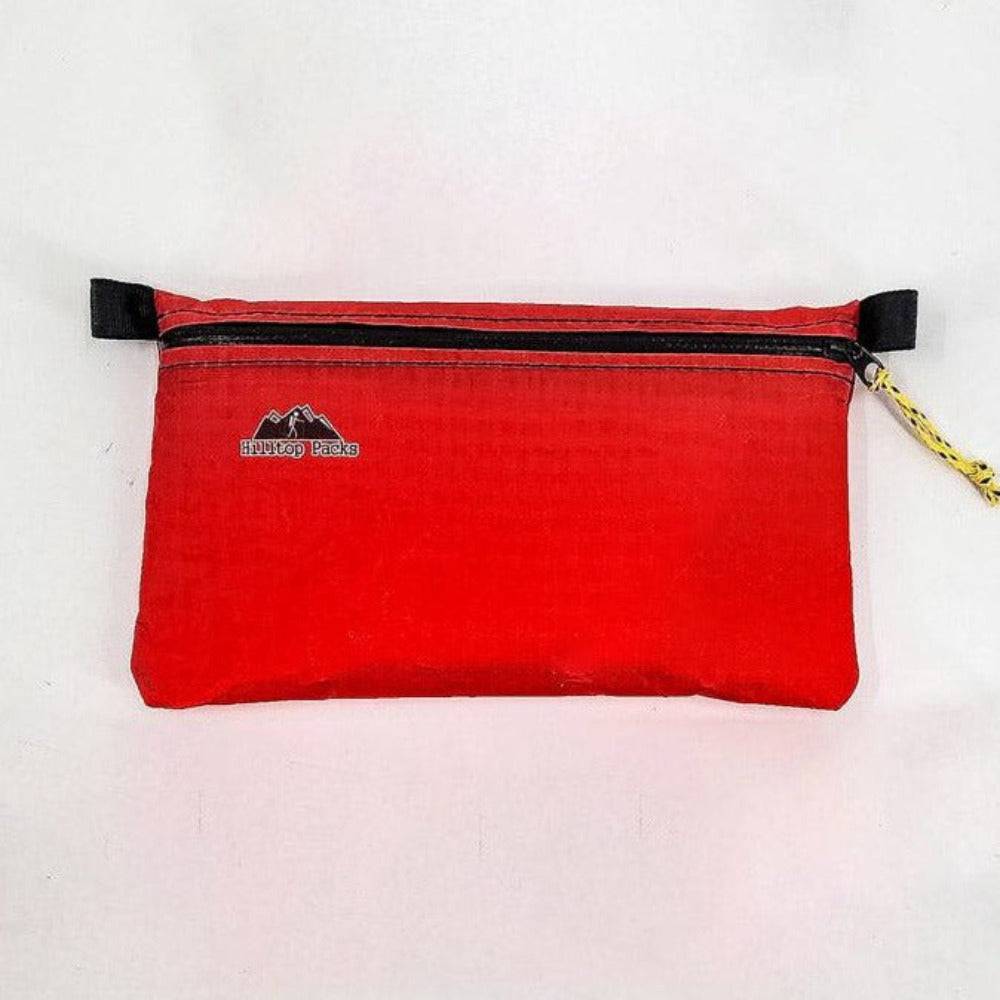 Hilltop Packs LLC - Ultralight Zipper Pouches - Classic Patterns - Challenge D50T Fabric - Red, small