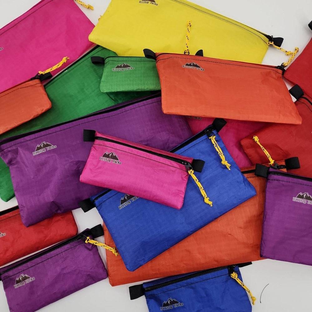 Hilltop Packs LLC - Ultralight Zipper Pouches - Classic Patterns - Challenge D50T Fabric - Various colors and sizes
