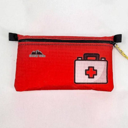 Hilltop Packs LLC - Ultralight Zipper Pouches - Classic Patterns - Challenge D50T Fabric - Red, med kit 1, medium