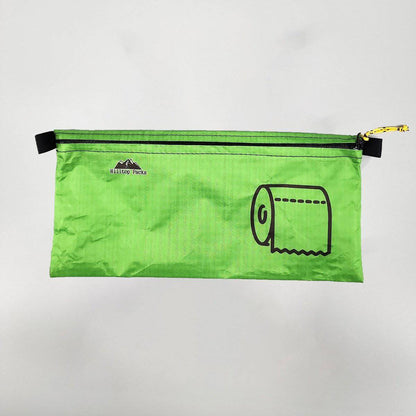 Hilltop Packs LLC - Ultralight Zipper Pouches - Classic Patterns - Challenge D50T Fabric - Green, toilet paper, large