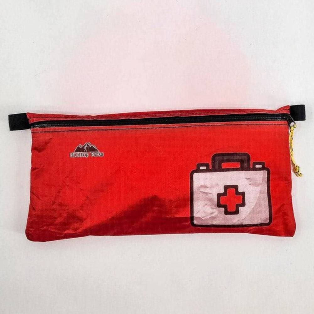 Hilltop Packs LLC - Ultralight Zipper Pouches - Classic Patterns - Challenge D50T Fabric - Red, med kit 1, large