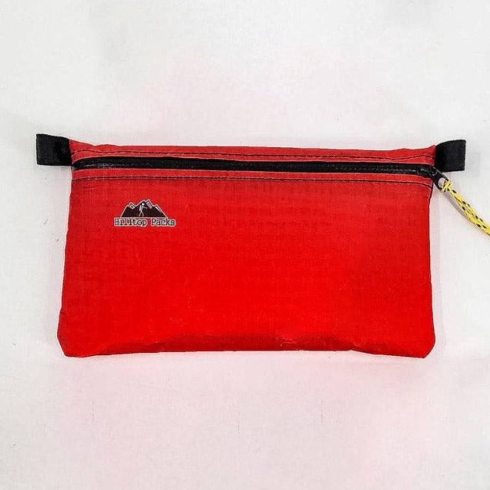 Hilltop Packs LLC - Ultralight Zipper Pouches - Classic Patterns - Challenge D50T Fabric - Red, large