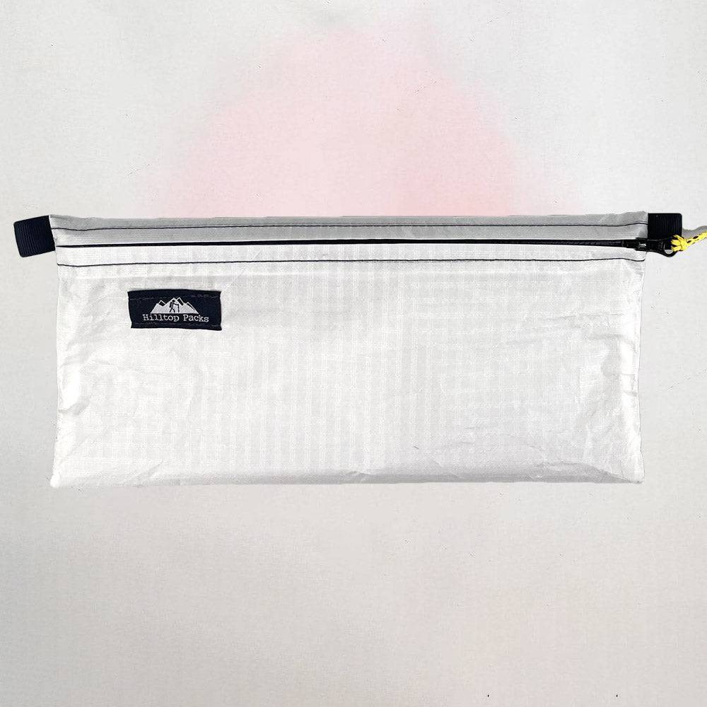 Hilltop Packs LLC - Ultralight Zipper Pouches - Classic Patterns - Challenge D50T Fabric - White, large
