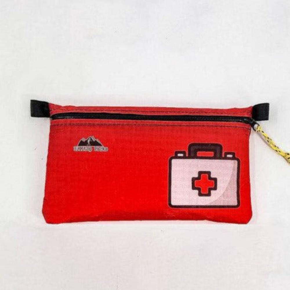Hilltop Packs LLC - Ultralight Zipper Pouches - Classic Patterns - Challenge D50T Fabric - Red, med kit 1, small