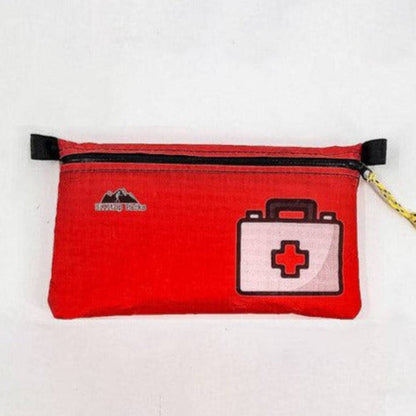 Hilltop Packs LLC - Ultralight Zipper Pouches - Classic Patterns - Challenge D50T Fabric - Red, med kit 1, small