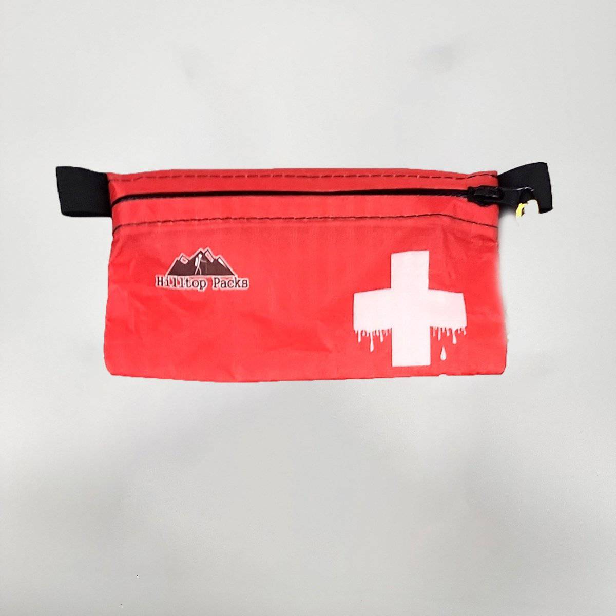 Hilltop Packs LLC - Ultralight Zipper Pouches - Classic Patterns - Challenge D50T Fabric - Red med kit 3, small