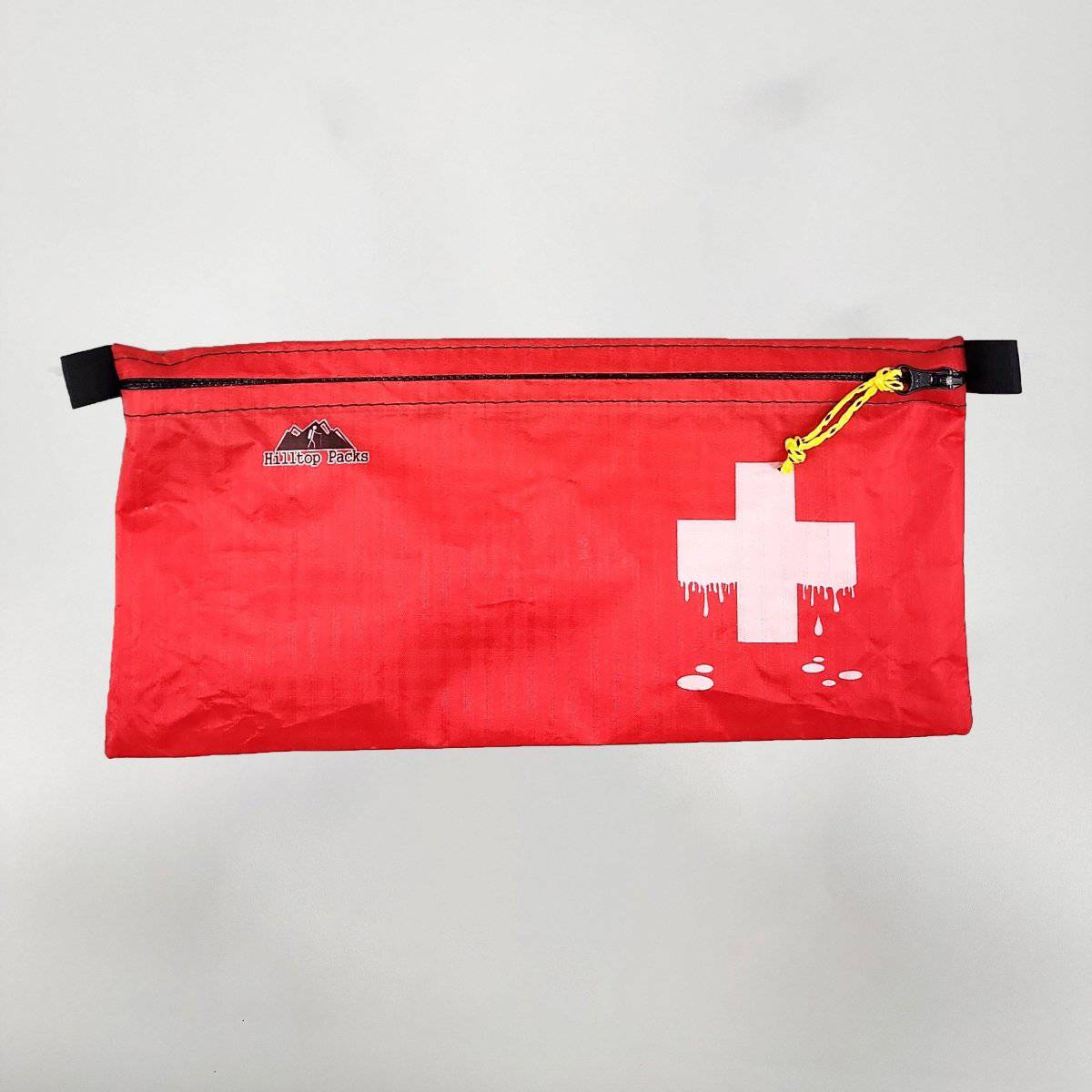 Hilltop Packs LLC - Ultralight Zipper Pouches - Classic Patterns - Challenge D50T Fabric - Red med kit 3, large