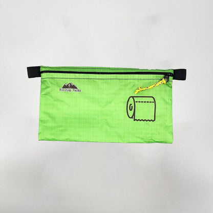 Hilltop Packs LLC - Ultralight Zipper Pouches - Classic Patterns - Challenge D50T Fabric - Green, toilet paper, medium