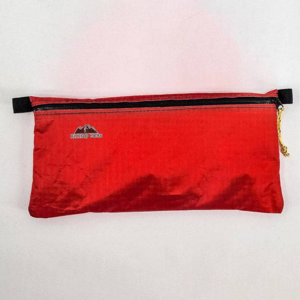 Hilltop Packs LLC - Ultralight Zipper Pouches - Classic Patterns - Challenge D50T Fabric - Red, large