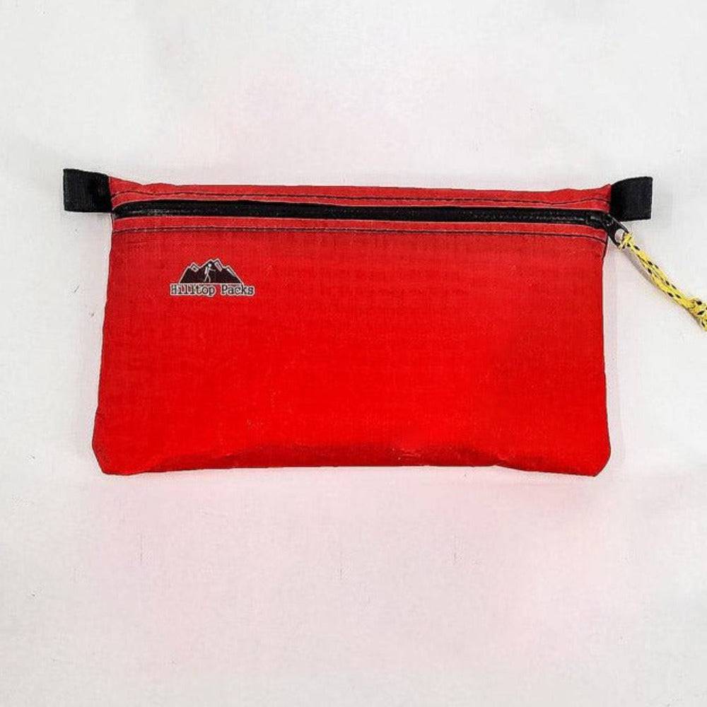 Hilltop Packs LLC - Ultralight Zipper Pouches - Classic Patterns - Challenge D50T Fabric - Red, medium